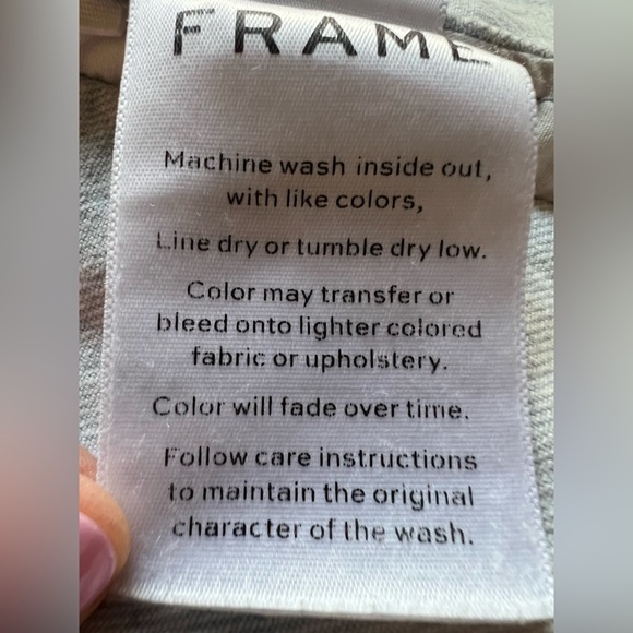 FRAME acid wash distressed in Cloud blue jean jacket sz L tie-dye festival - Picture 13 of 13